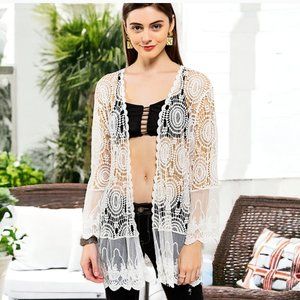 47772 POL Crochet & Lace Kimono